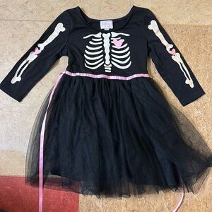 Black and Pink Skeleton Kids Dress